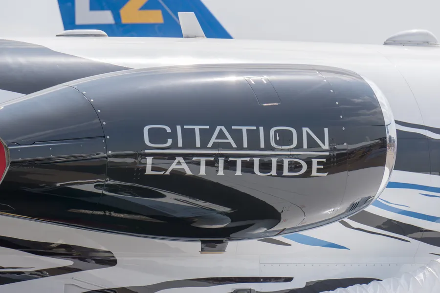 Cessna Citation Latitude midsize jet on the ramp